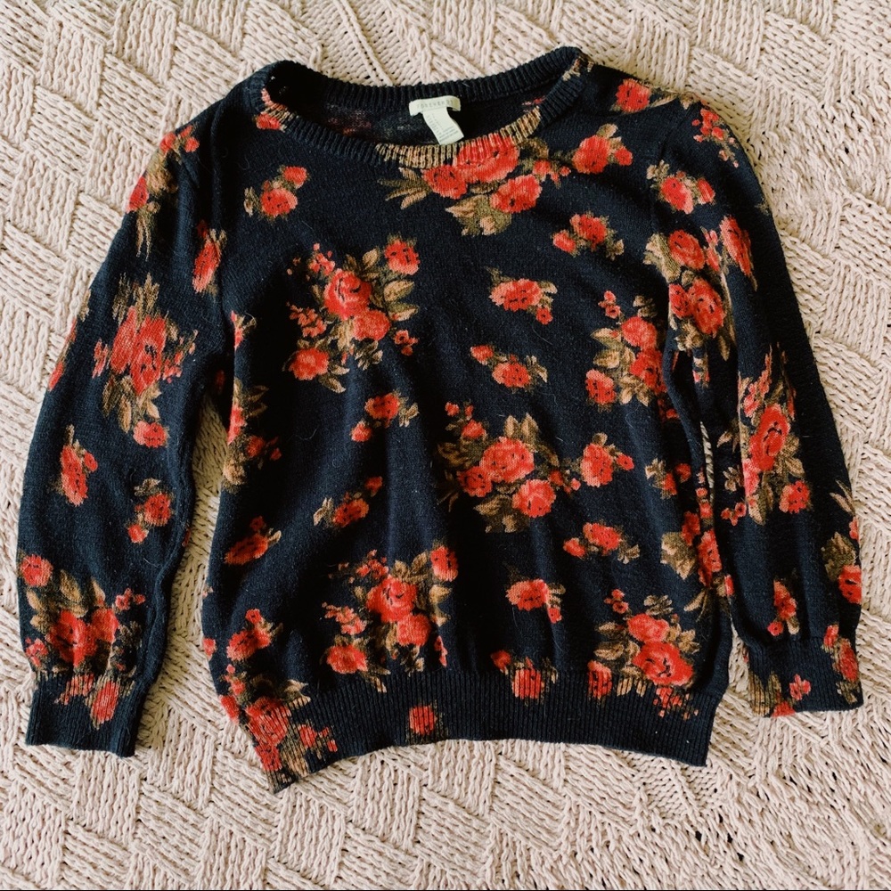 Forever 21 Knit Floral Sweater